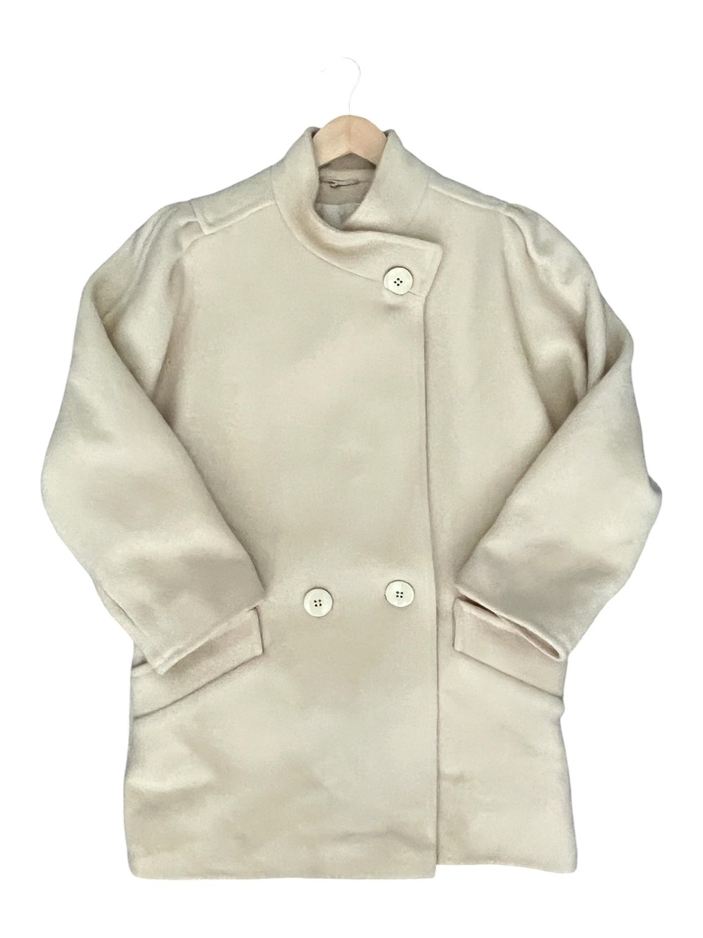 Vintage Wool Coat Made in West Germany Quality Craftsmanship Cream Ivory Medium